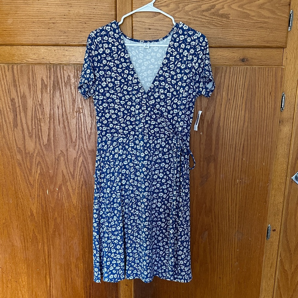 Old navy Blue Floral Wrap Dress - Women